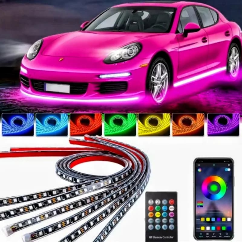 Podświetlenie RGB podwozia samochodu sterowane aplikacją